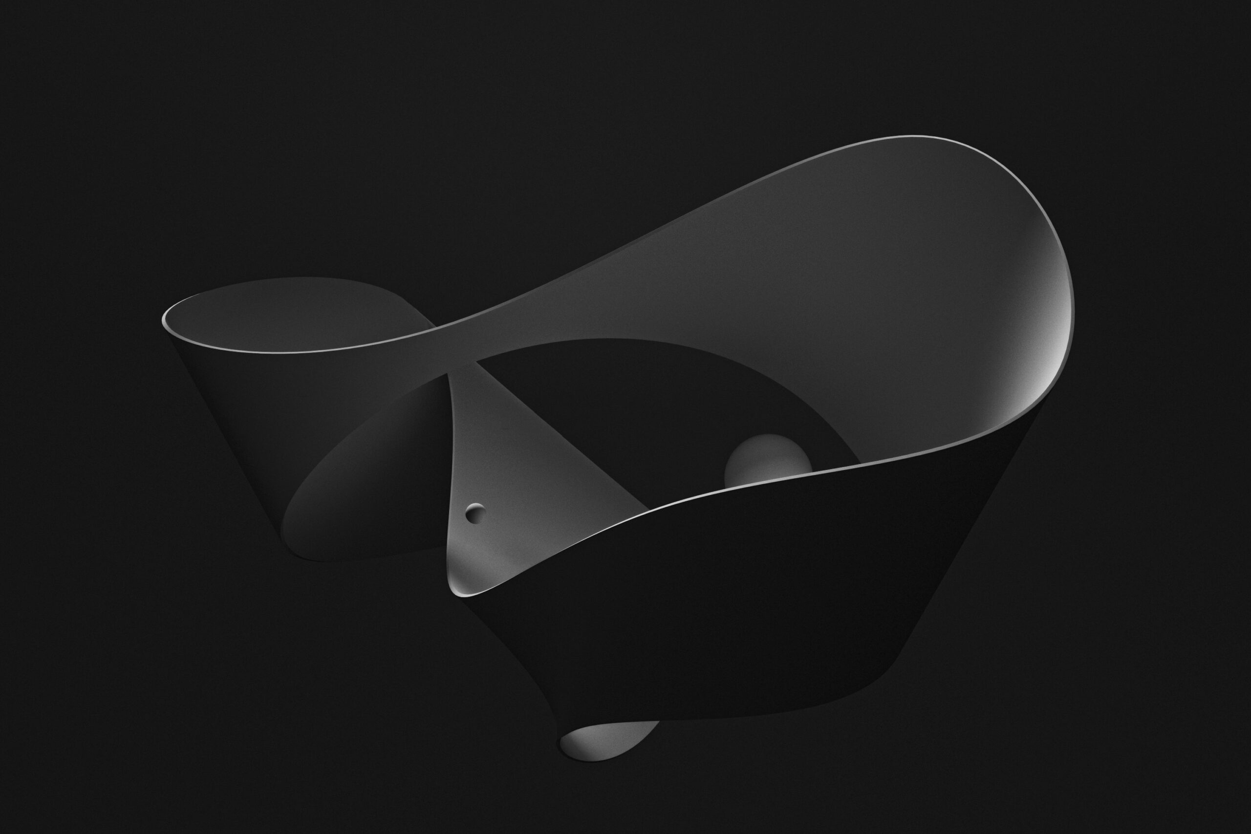 Dynamische mit CGI erstellte Animation in schwarz und grau